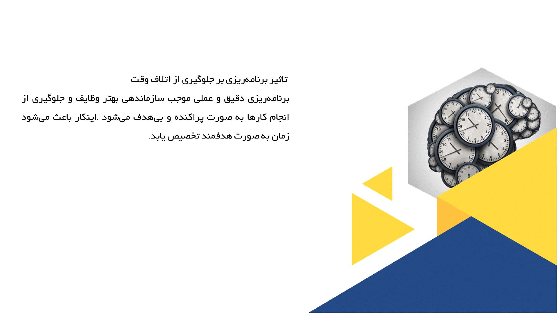پاورپوینت در مورد وقت‌شناسی و جلوگیری از اتلاف وقت